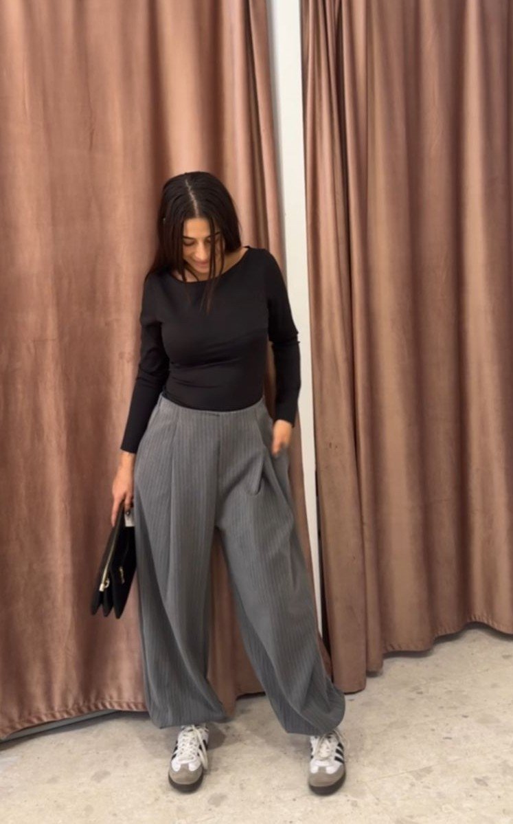 Pantalón rayas balloon