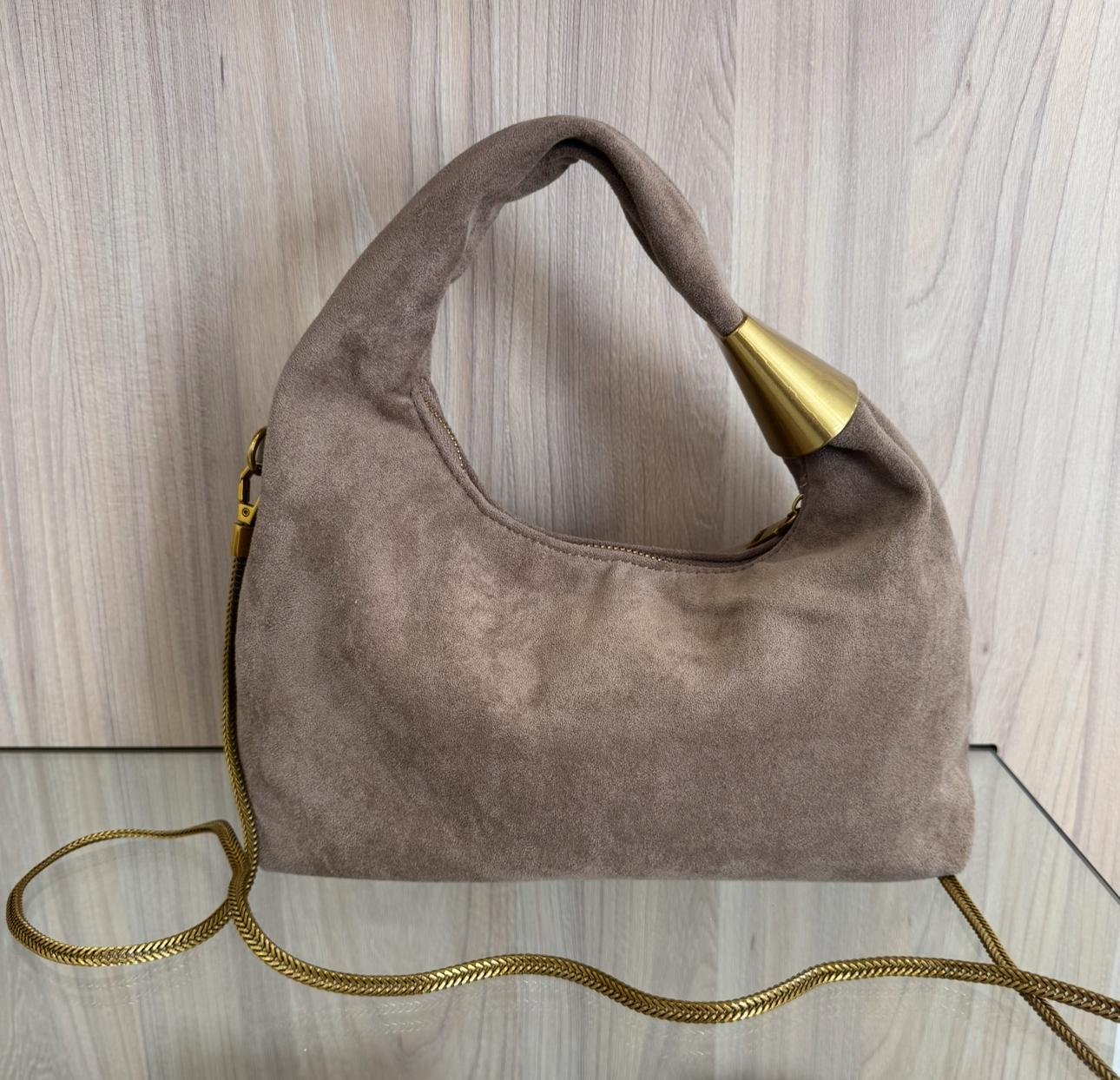 Bolso Gold de ante